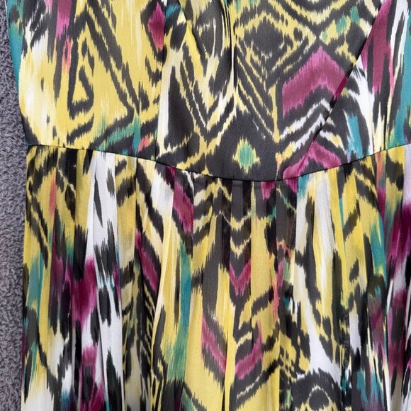 Carmen Marc Valvo Ikat Print Silk Dress - Picture 8 of 13